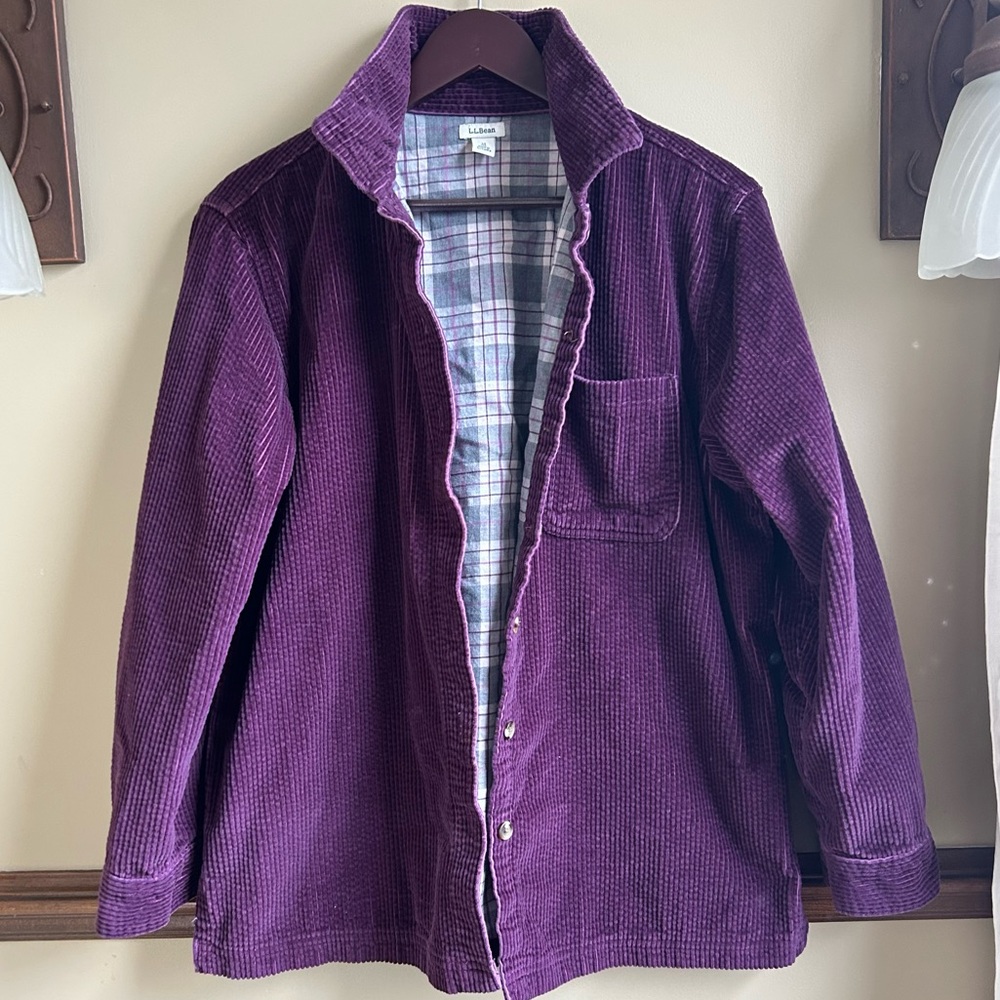 LL Bean Corduroy Shirt, Flannel-lined